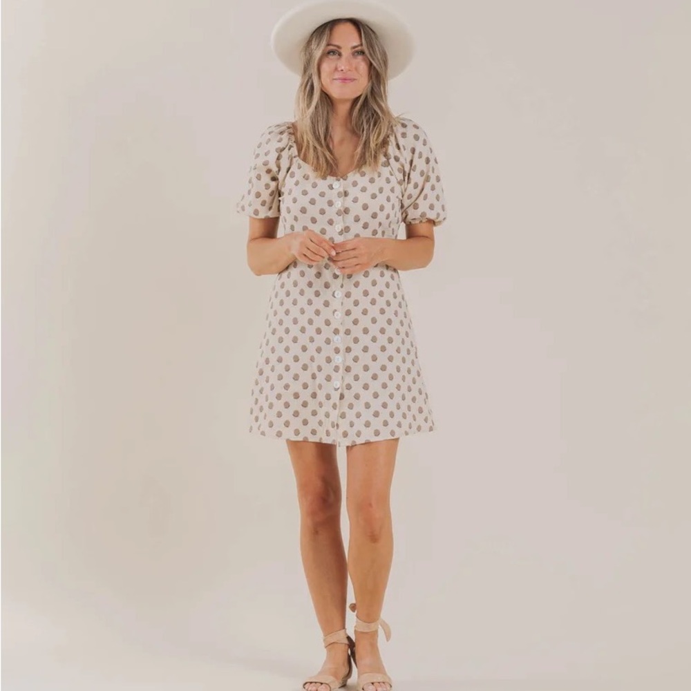 NWT Rylee + Cru - Bud Bardot Dress - Shell Extra small